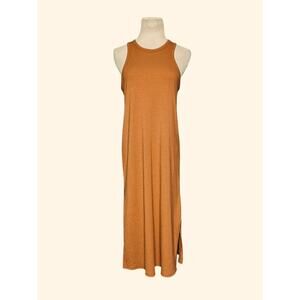 Hopefuly brown ribbed racerback sheath midi dress size Small